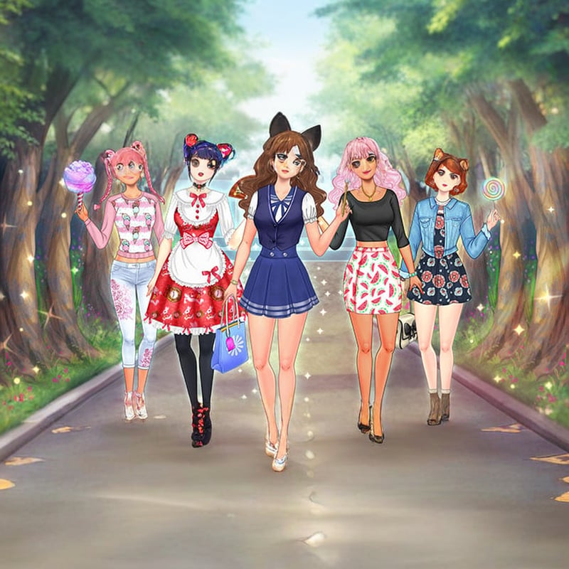 green emerald velvet dress Anime Kawaii Dress Up
