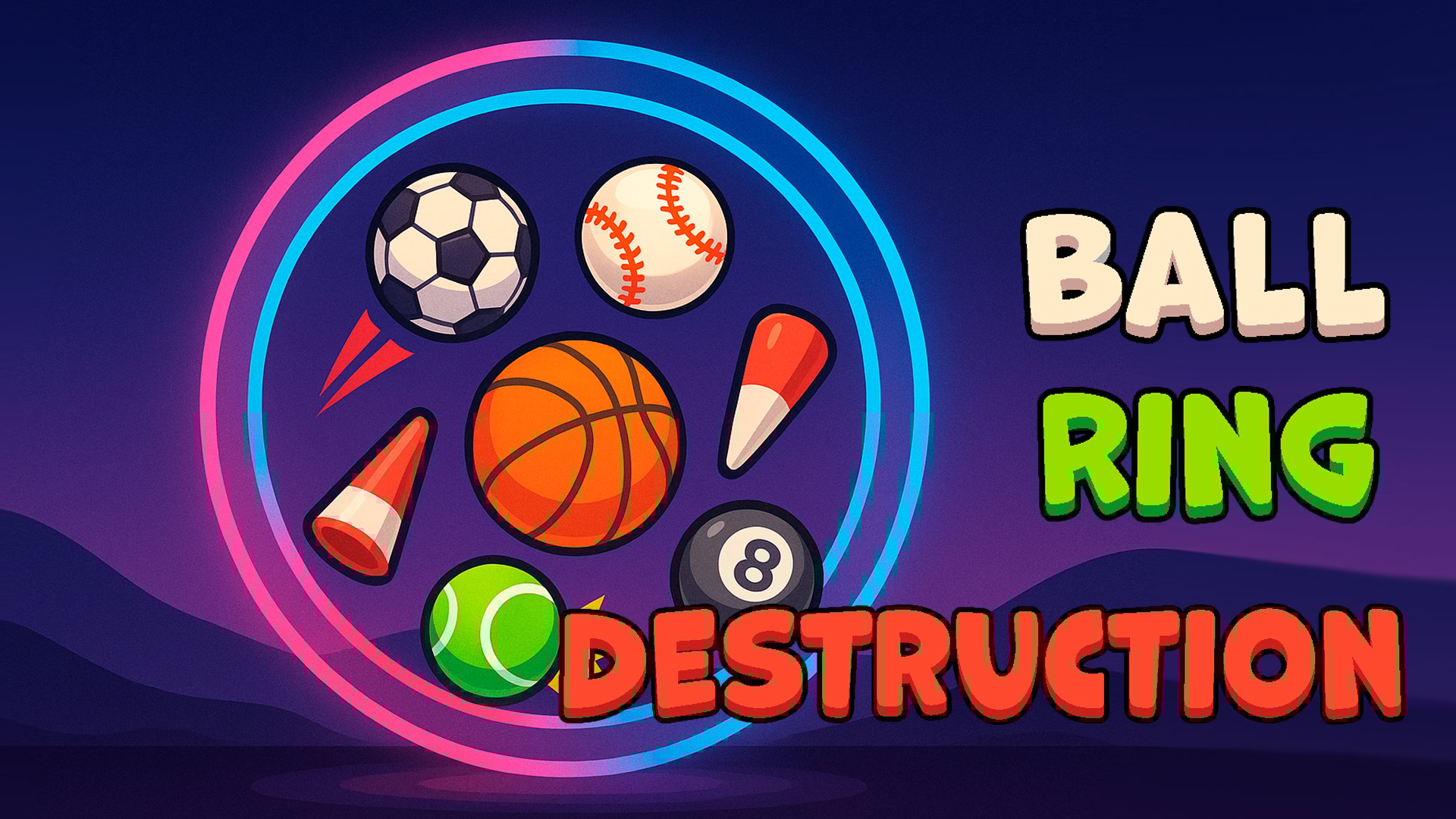 Thumbnail Ball Ring Destruction 🕹️ Play on CrazyGames