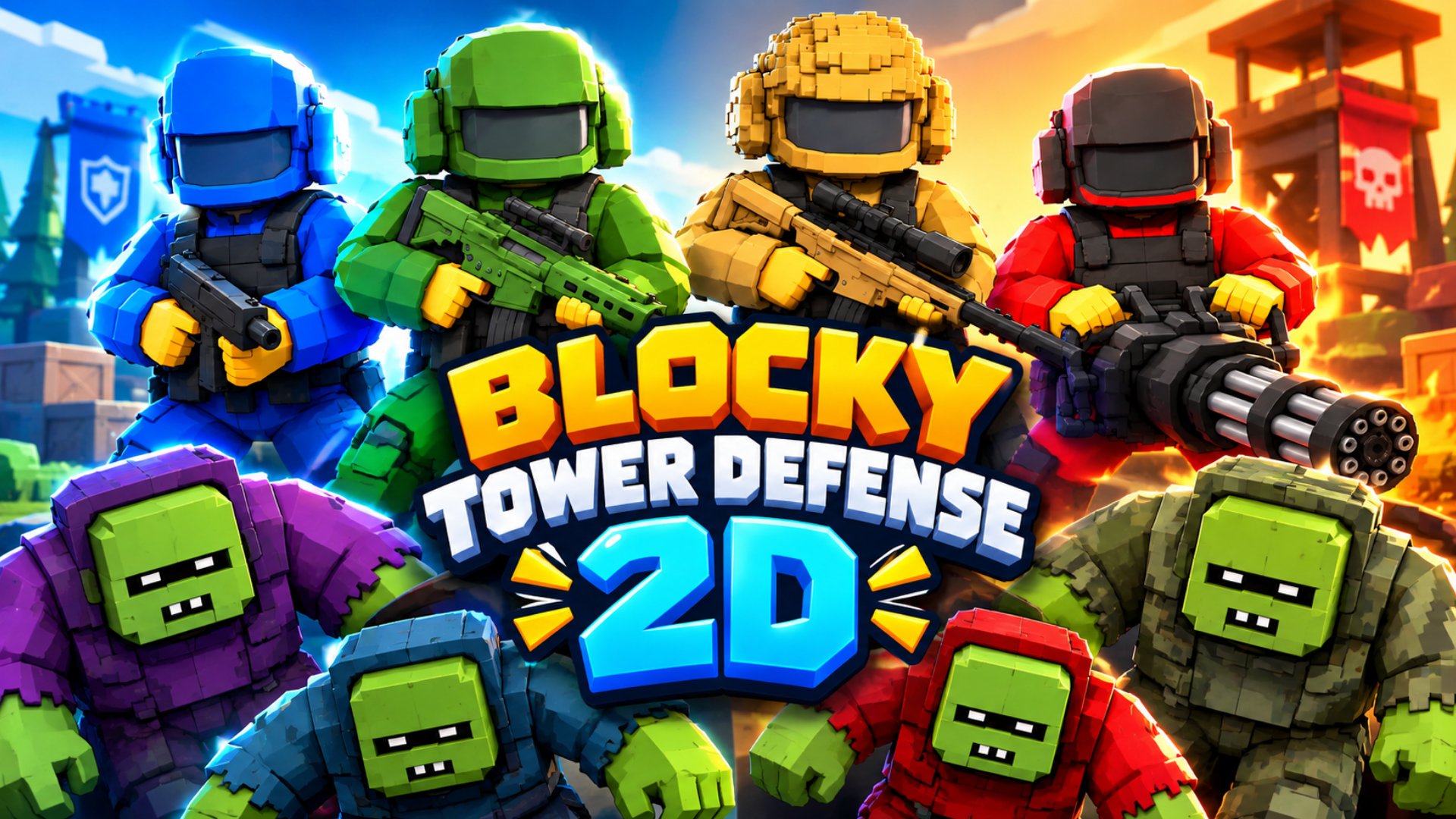 Blocky Tower Defense 2D