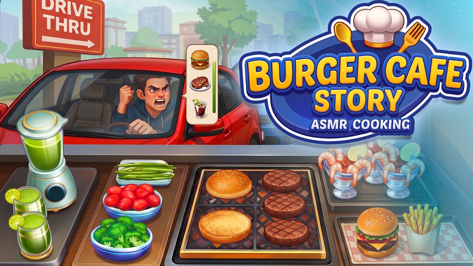 Burger Cafe Story ASMR Cooking