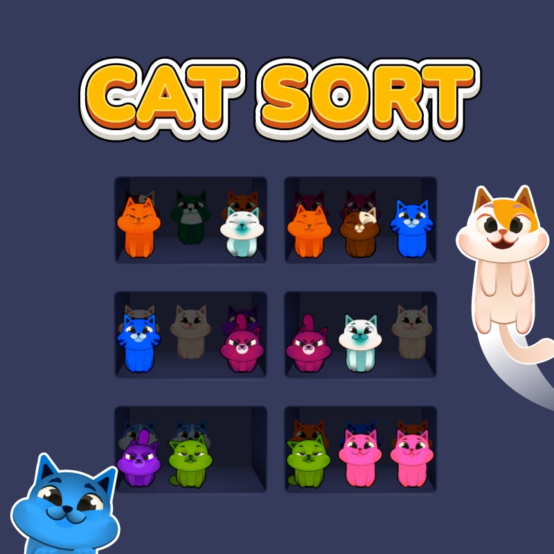 Cat Sort 🕹️ CrazyGamesでプレイ
