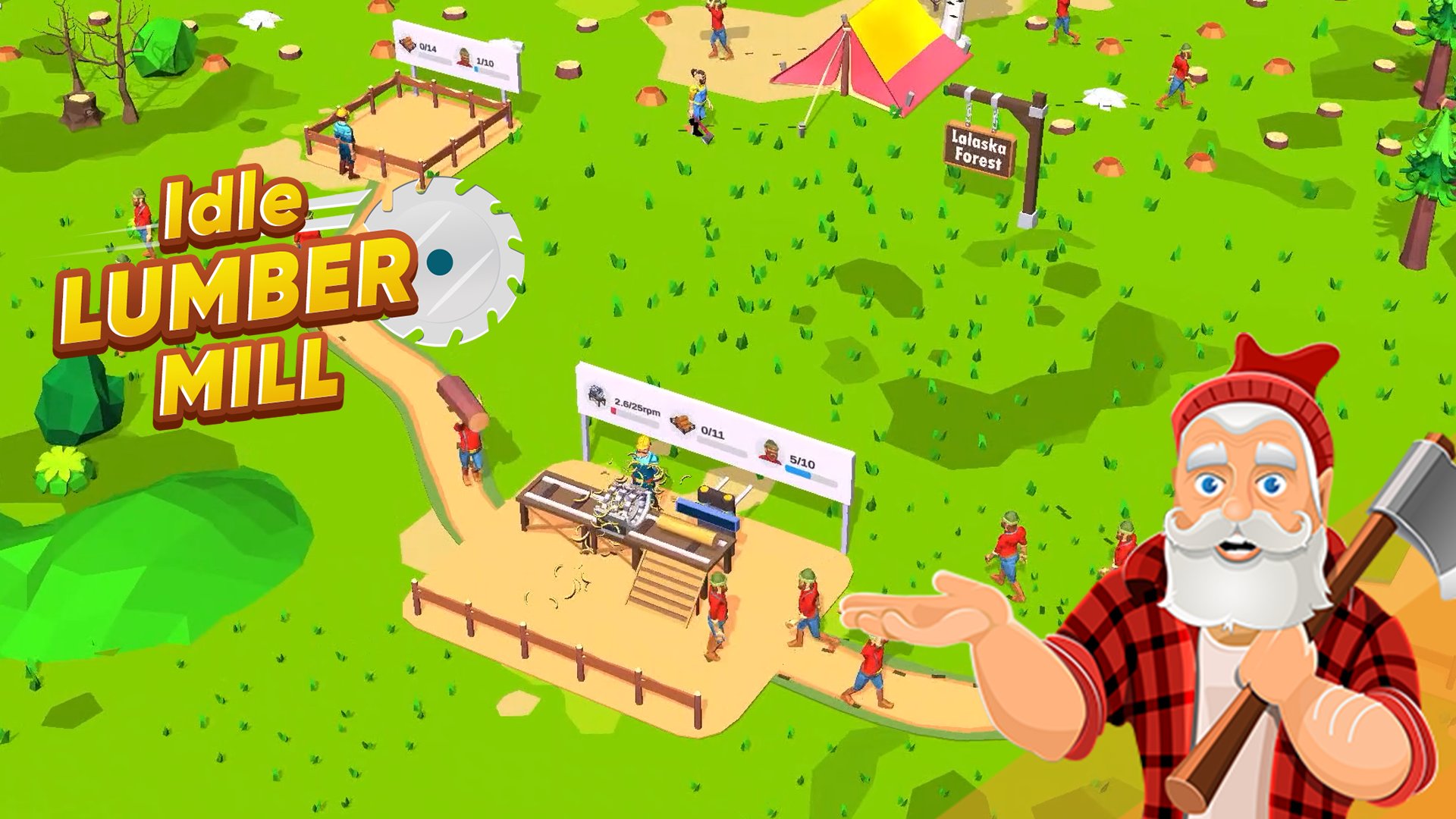 Thumbnail Idle Lumber Mill 🕹️ Play on CrazyGames