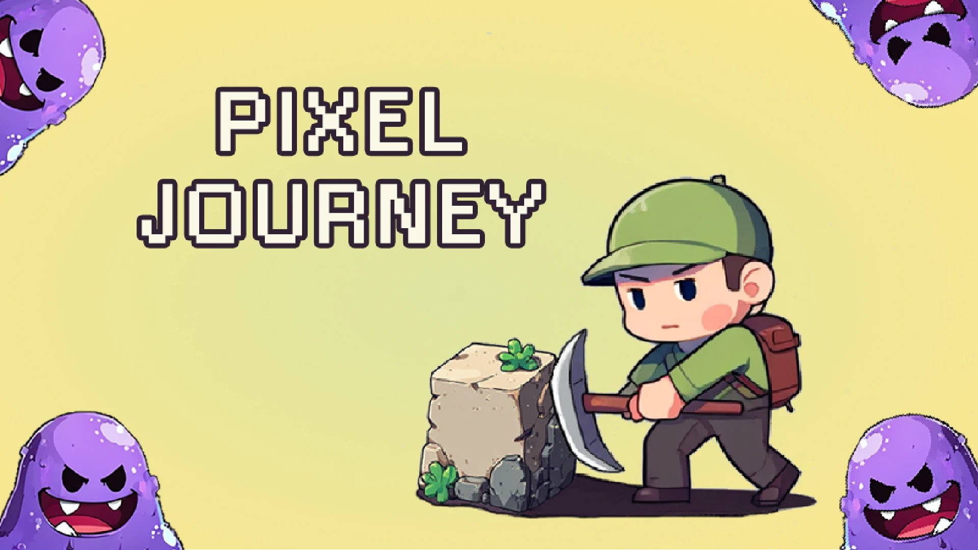 Play Pixel Journey online free, a cozy adventure browser game with crafting and exploration in a charming pixel world.