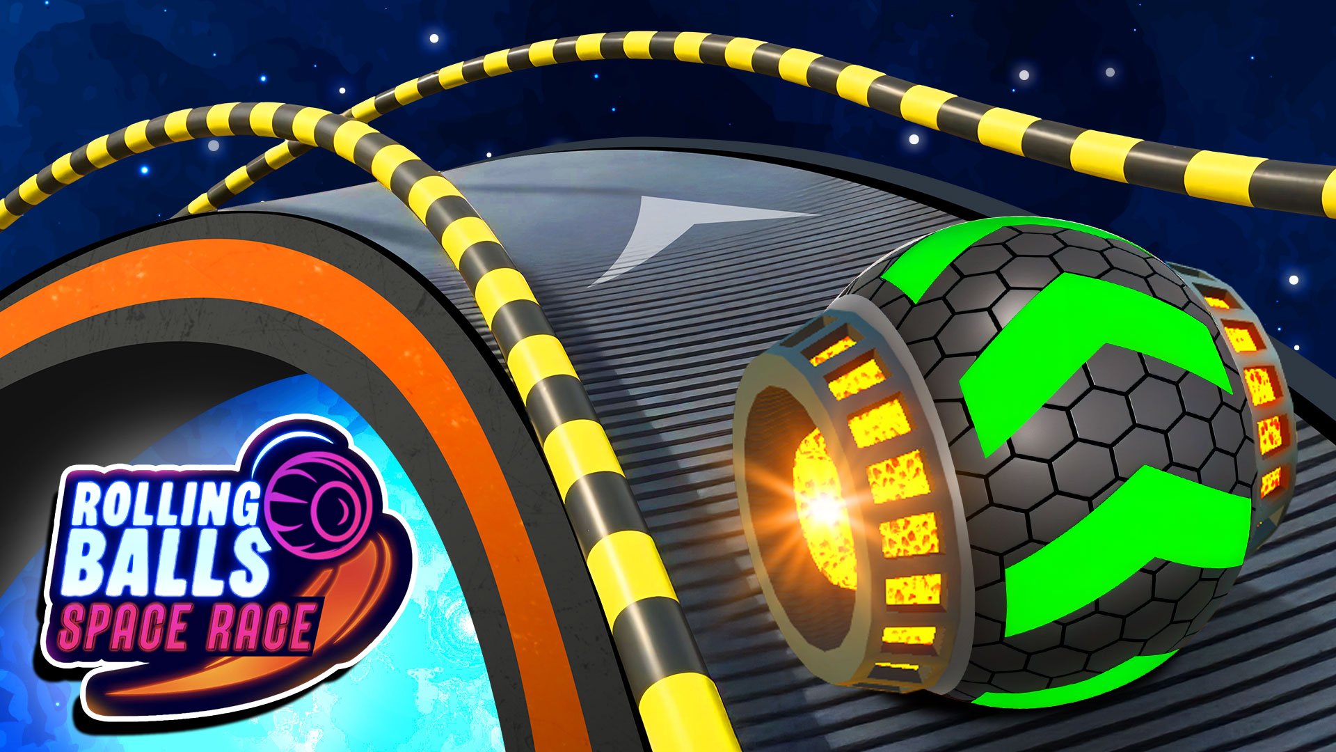 Thumbnail Rolling Balls Space Race 🕹️ Play on CrazyGames