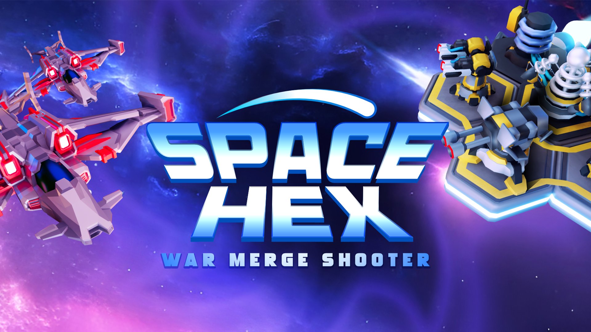 Thumbnail Space Hex: War Merge Shooter 🕹️ Play on CrazyGames