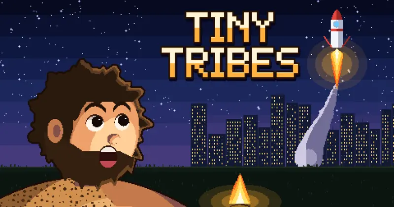Tiny Tribes island-building promotional artwork from CrazyGames