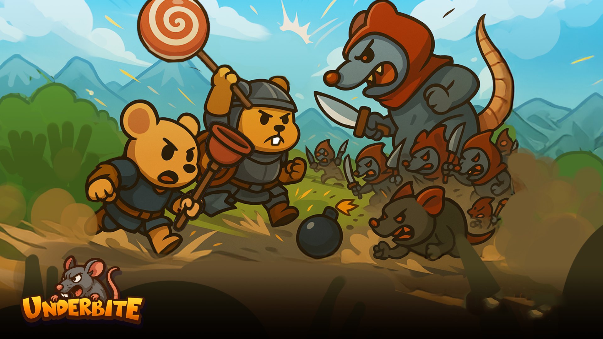 Thumbnail Underbite: Rat Rumble Idle War 🕹️ Play on CrazyGames