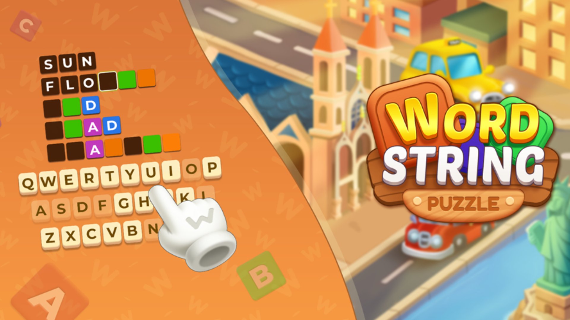 Play Word String Puzzle - Clever Word Game with Power-Ups | Free to Think | ZestPlay